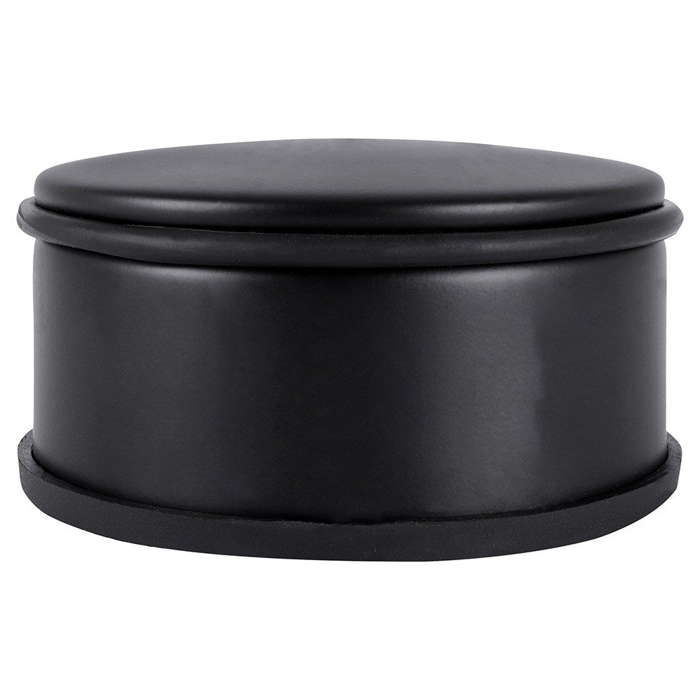 Black metal door stop: robust, elegant and gentle