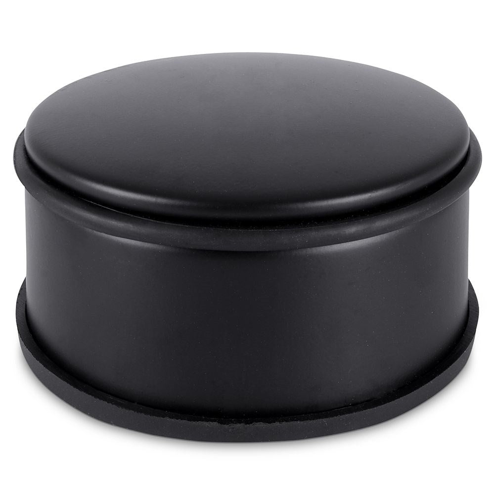 Black metal door stop with rubber cover, no assembly