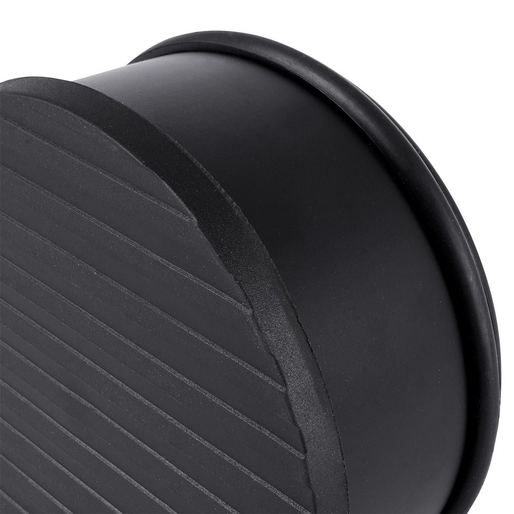 Black metal door stop with rubber cover, no assembly