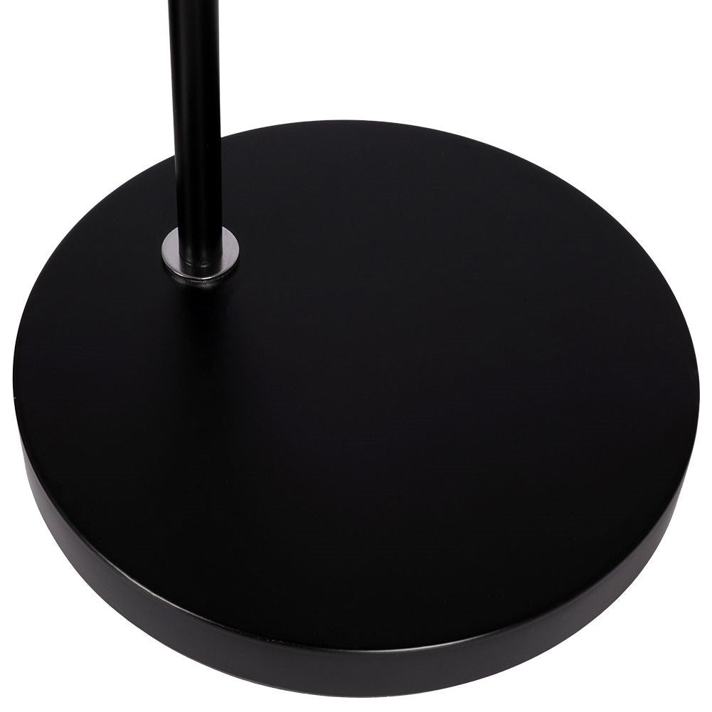 Black metal floor lamp with adjustable white lampshade