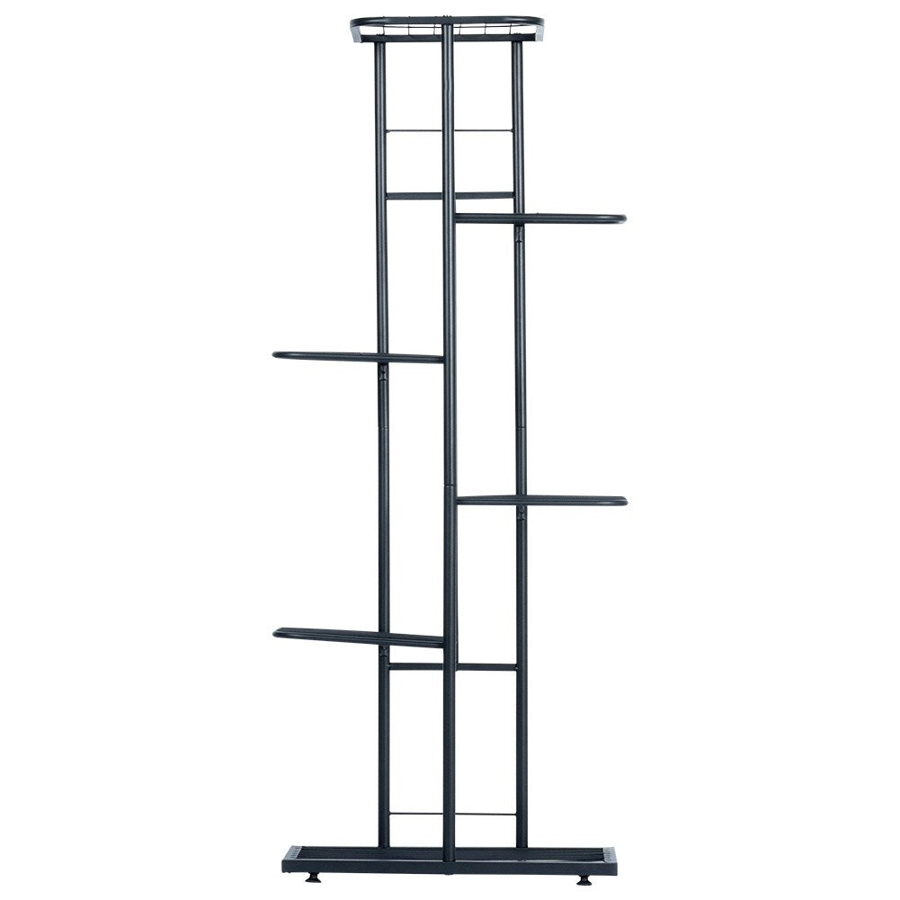 Black metal flower pot with six levels for pots and decorations