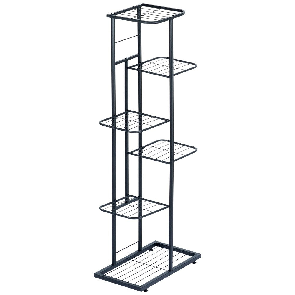 Black metal flower pot with six levels for pots and decorations