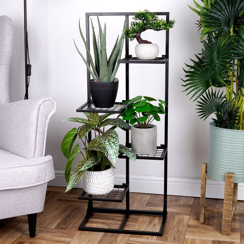 Black metal flower stand - stylish and industrial interior