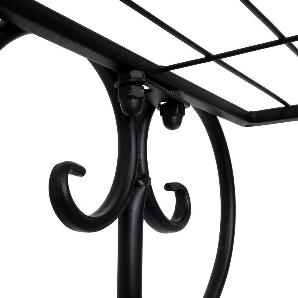 Black metal flower stand with 4 levels for rustic style