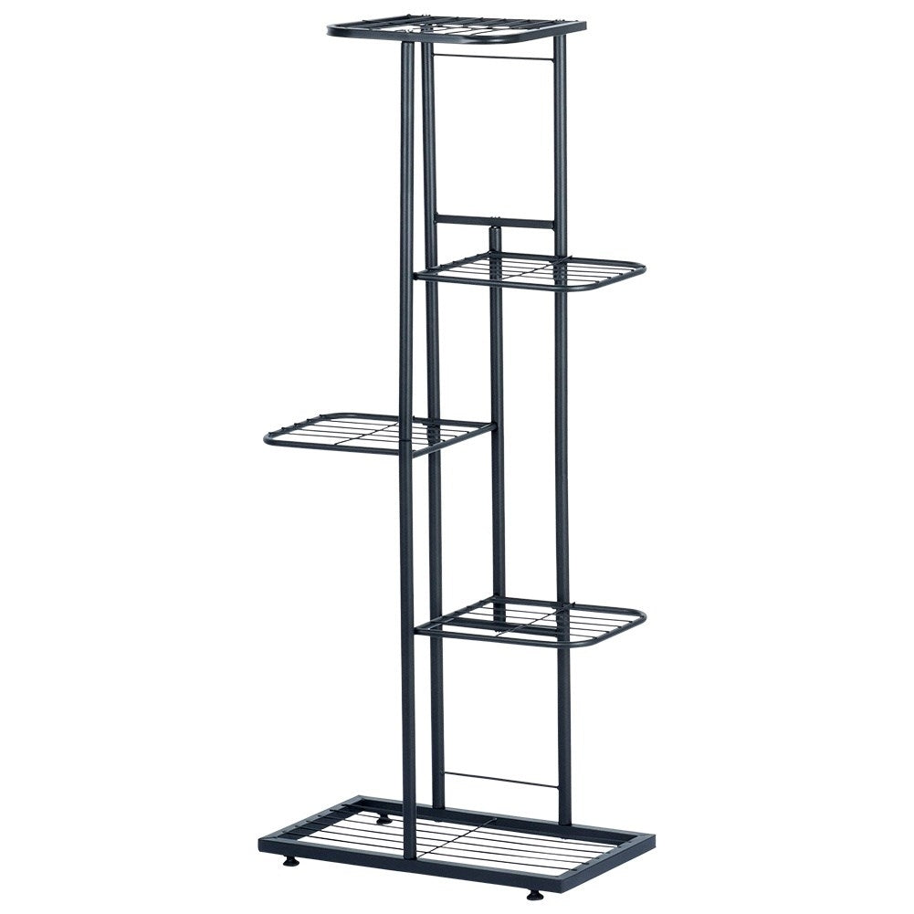 Black metal flower stand with 5 levels in industrial style