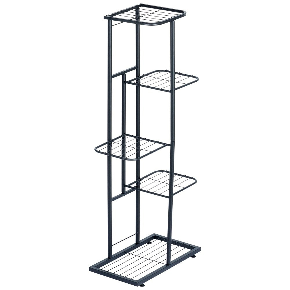 Black metal flower stand with 5 levels in industrial style