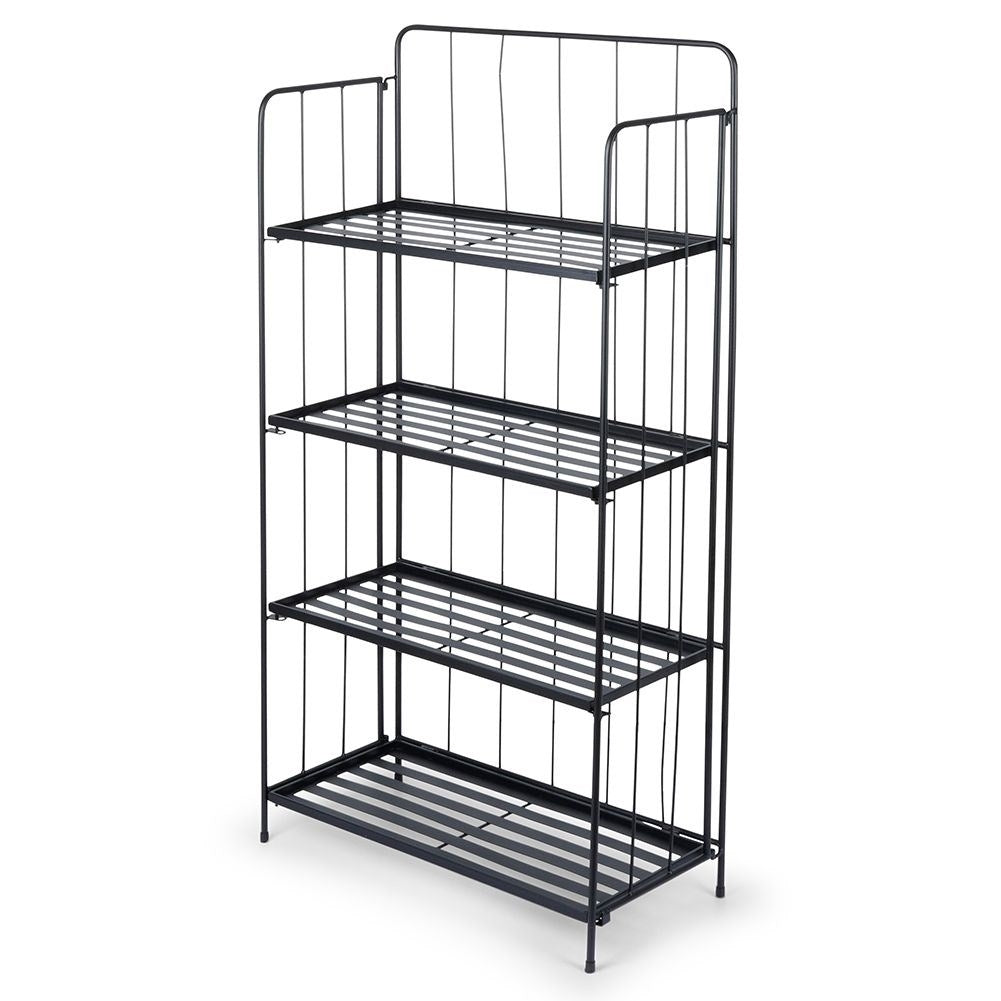 Black metal flower stand with four levels for decorations