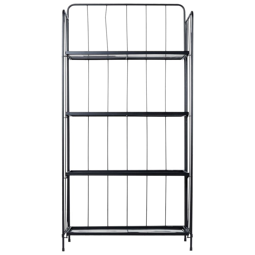 Black metal flower stand with four levels for decorations