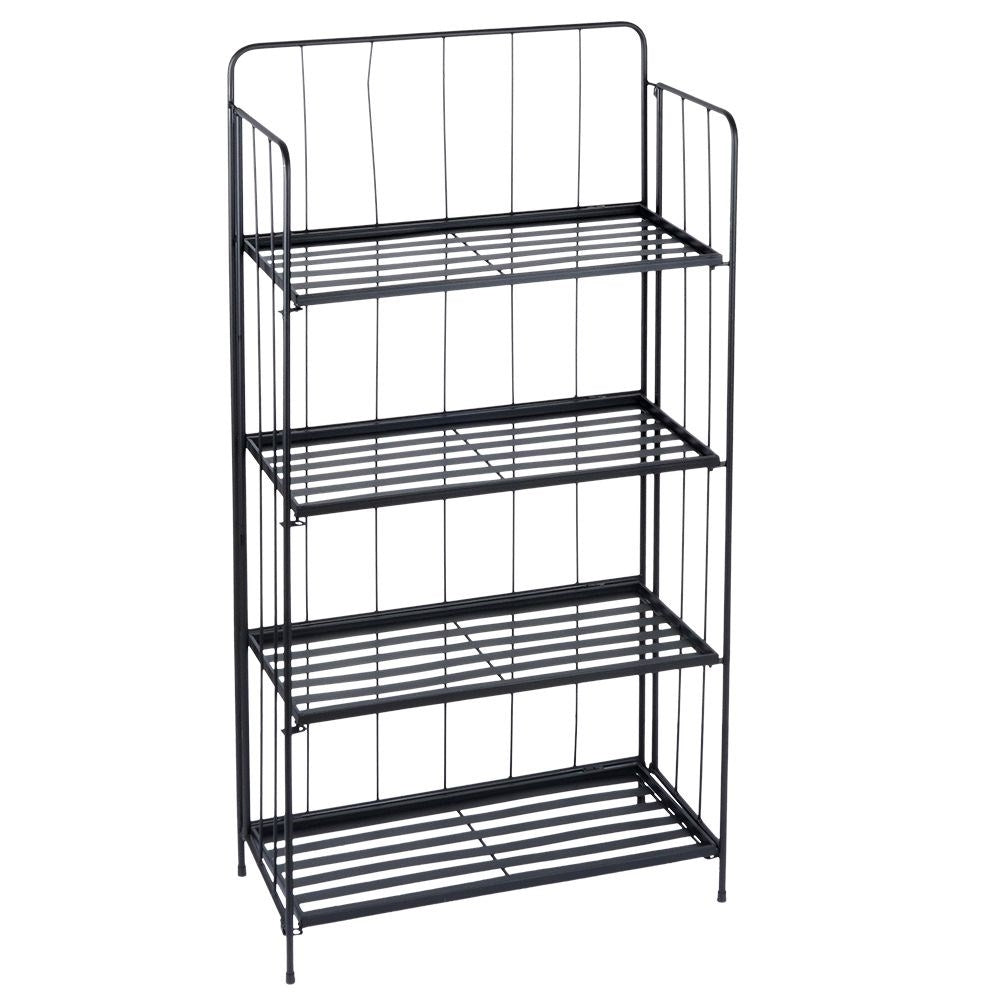 Black metal flower stand with four levels for decorations