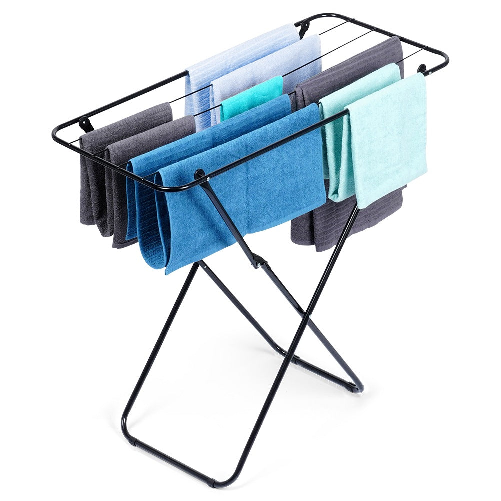 Black metal foldable laundry rack 93x43x88 cm