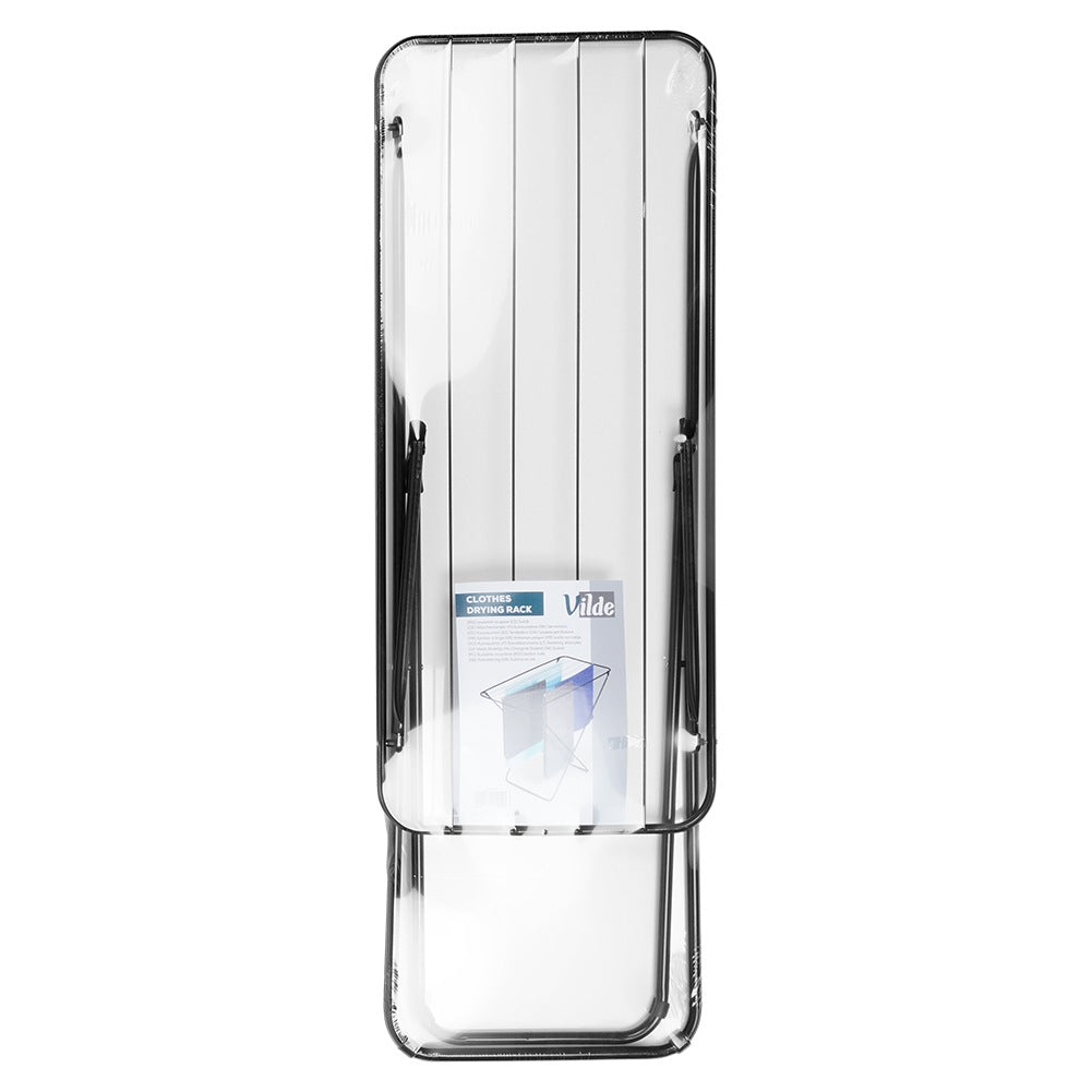 Black metal foldable laundry rack 93x43x88 cm