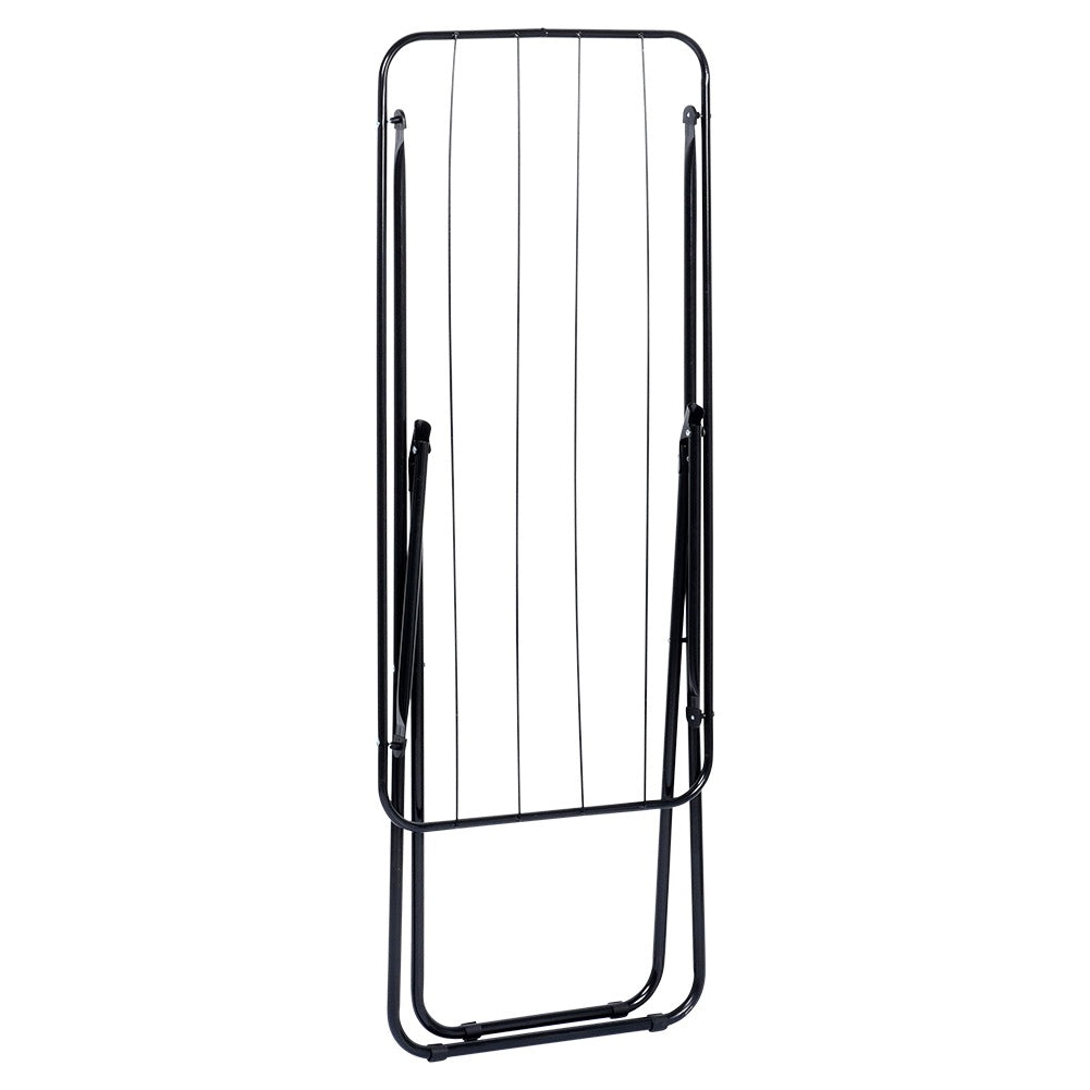 Black metal foldable laundry rack 93x43x88 cm