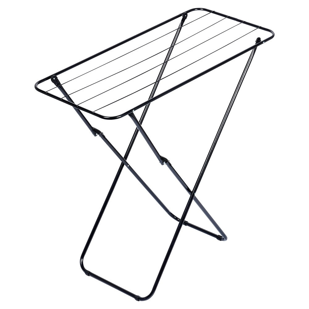 Black metal foldable laundry rack 93x43x88 cm