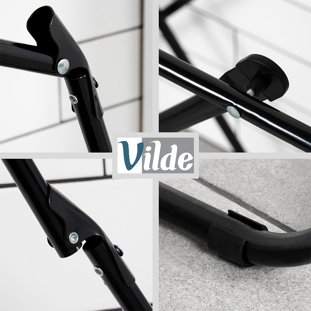 Black metal foldable laundry rack 93x43x88 cm