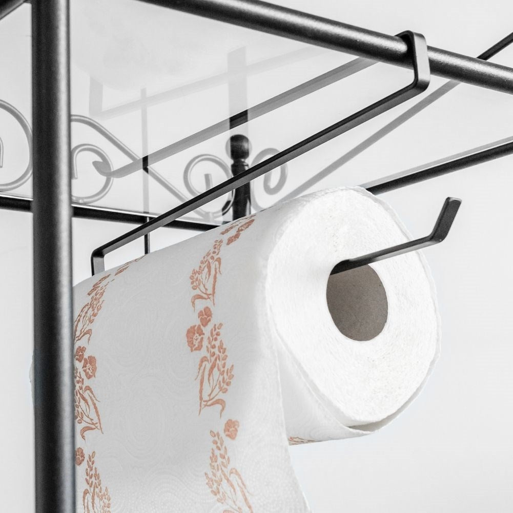 Black metal kitchen hanger for paper towels