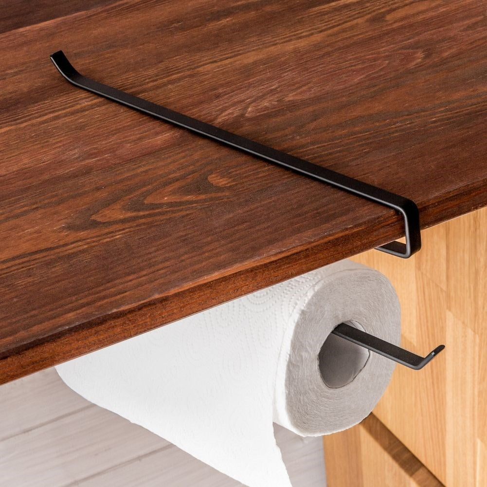 Black metal kitchen hanger for paper towels