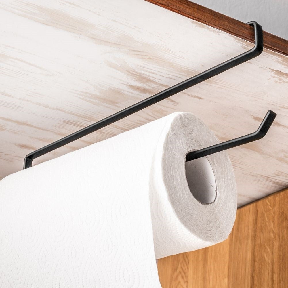 Black metal kitchen hanger for paper towels