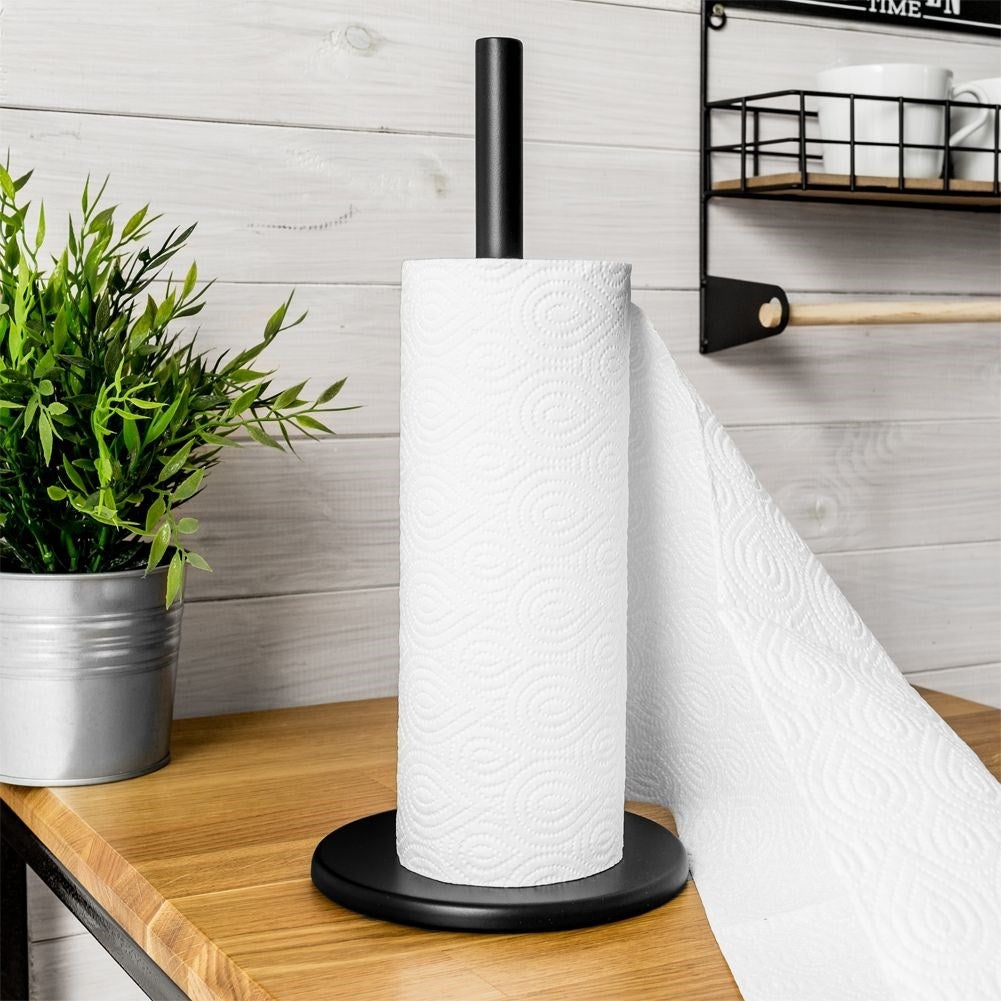Black metal kitchen rack for paper towels