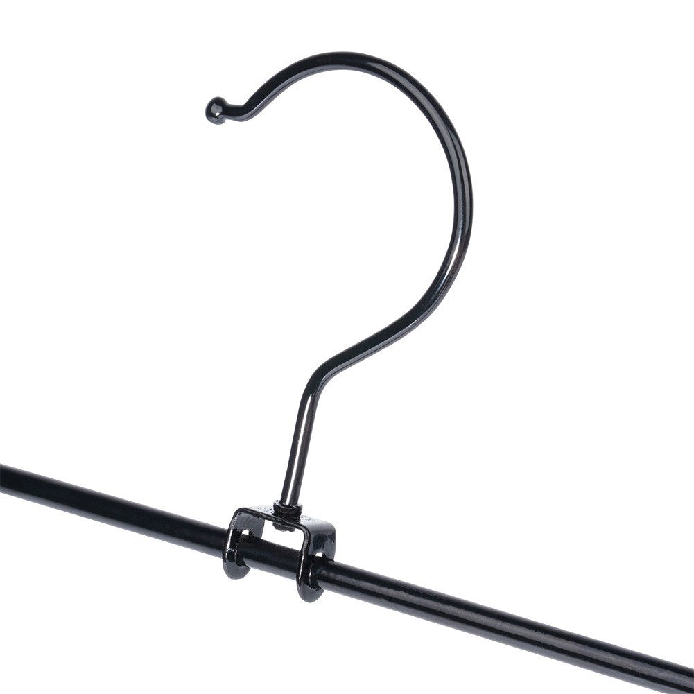 Black metal pants hanger with clips, 3 pcs.