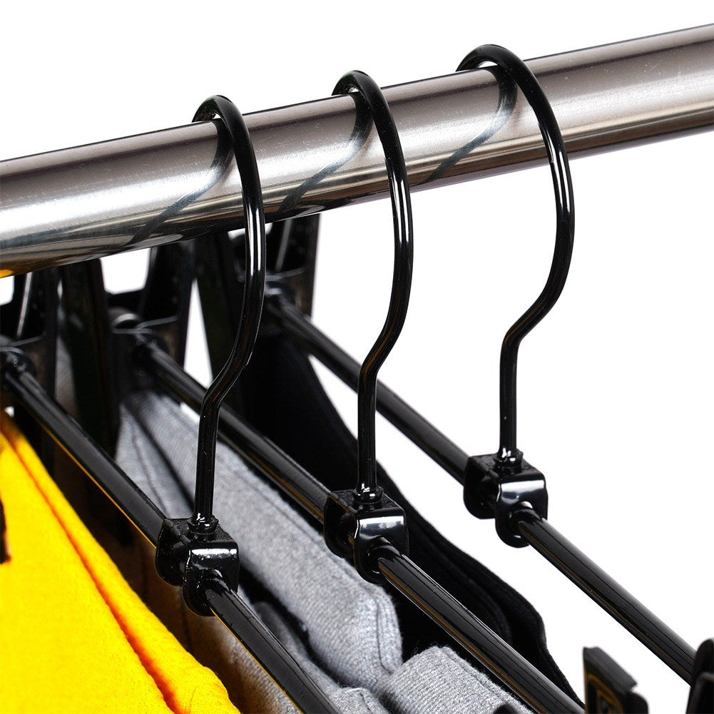 Black metal pants hanger with clips, 3 pcs.