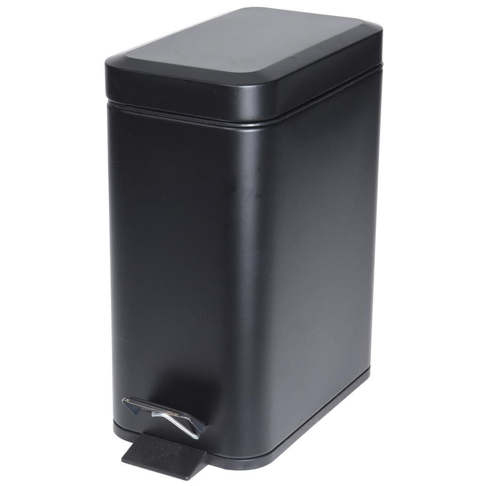 Black metal pedal basket with lid - durable and easy to use