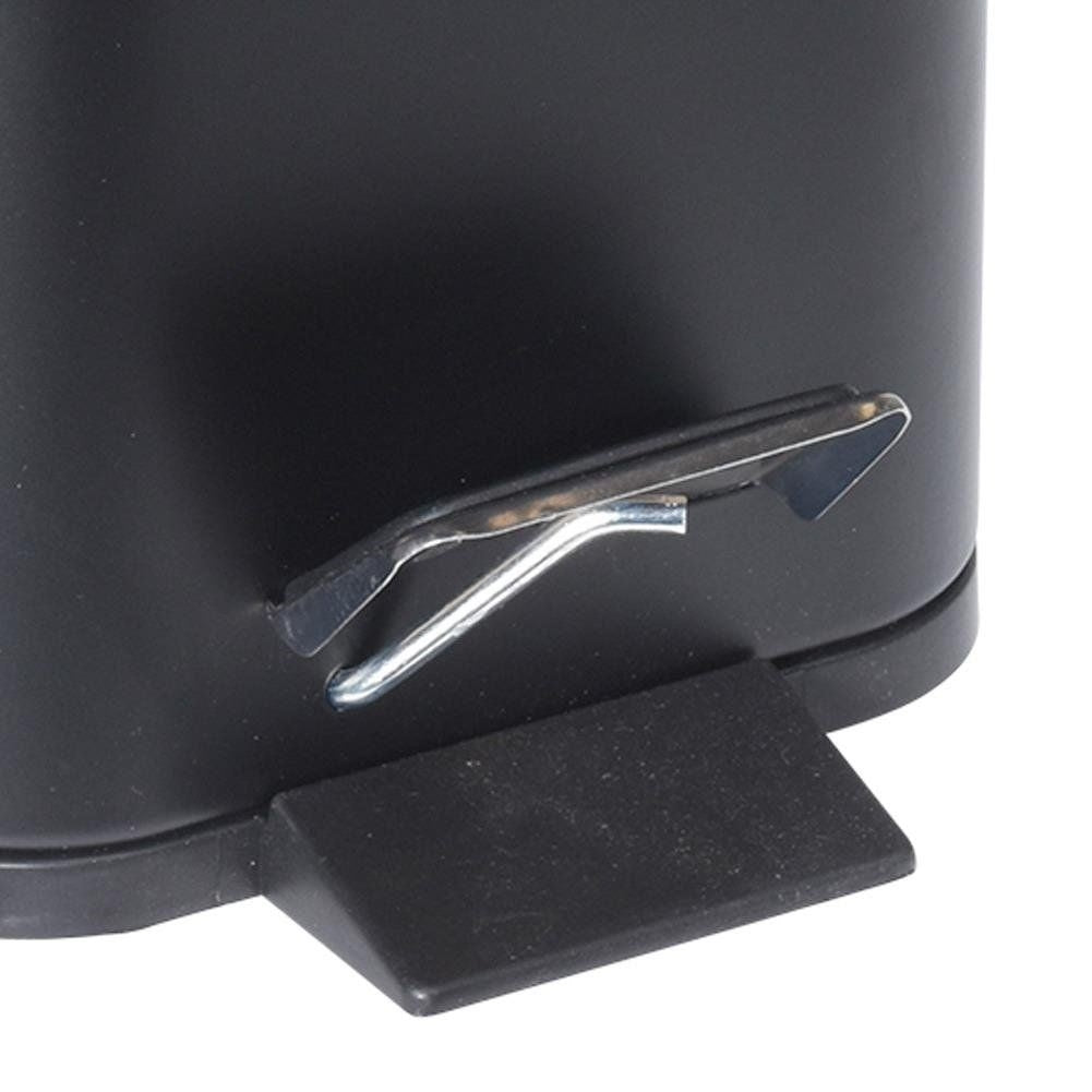 Black metal pedal basket with lid - durable and easy to use