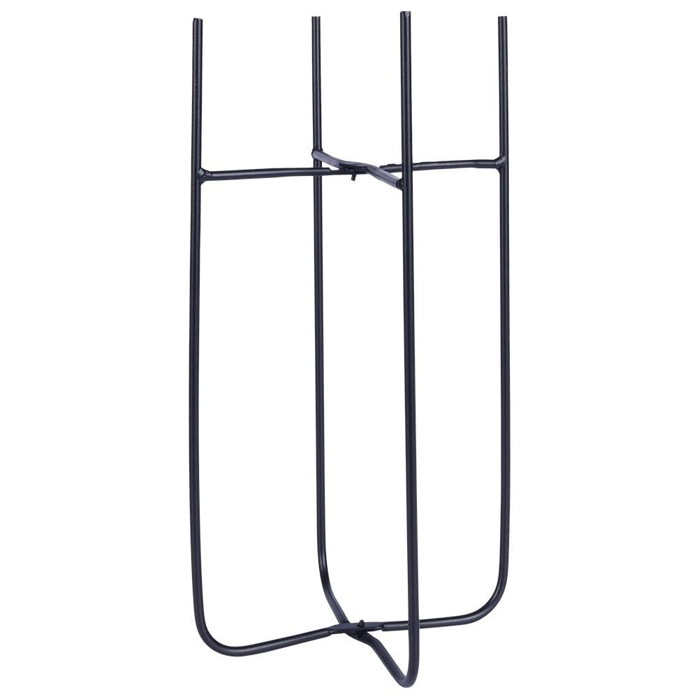 Black metal pot on stand for modern decor