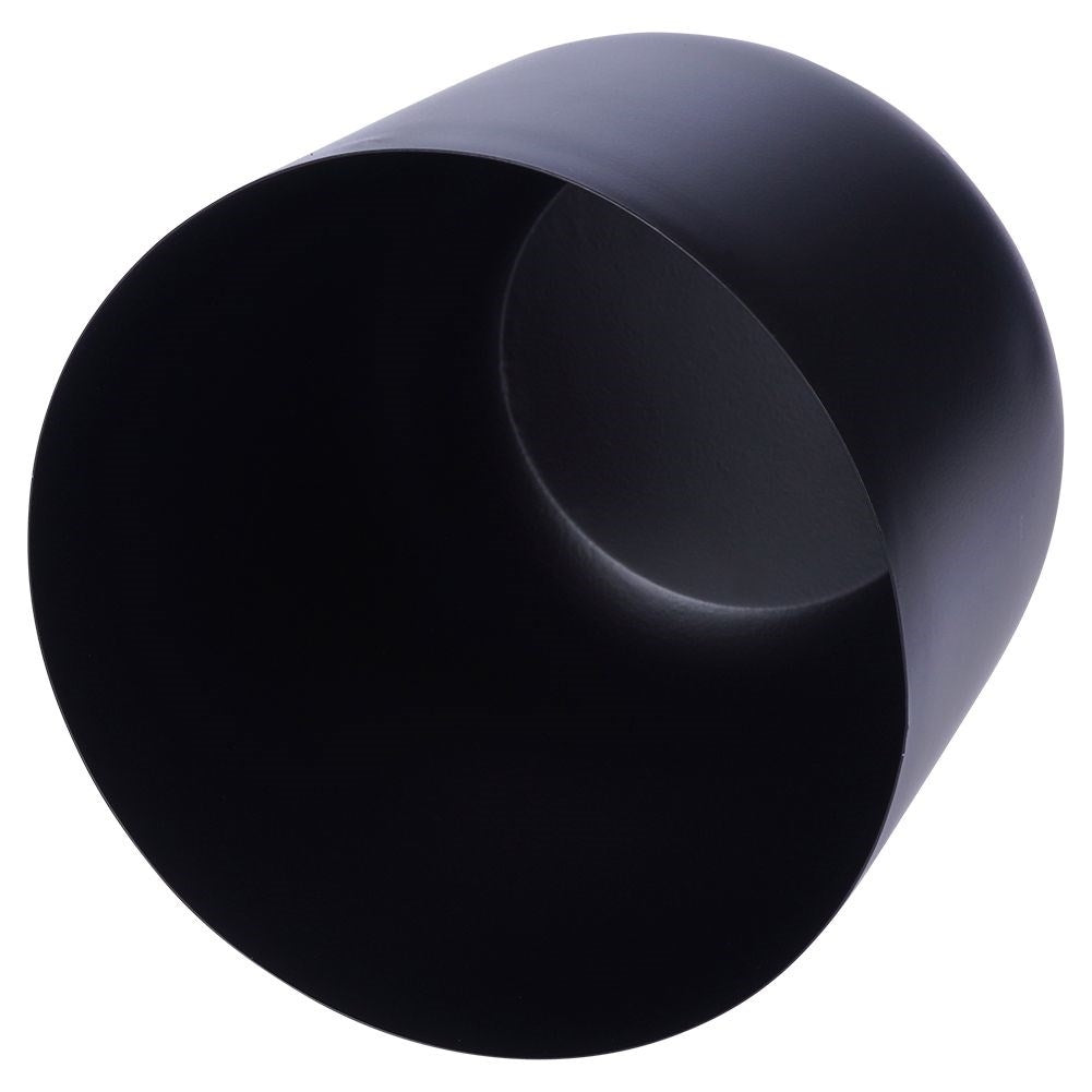 Black metal pot on stand for modern interiors