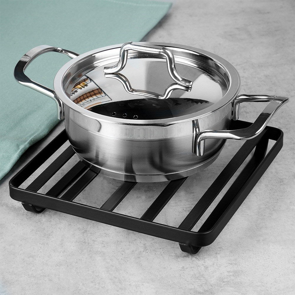 Black metal pot stand MISTY 18x18 cm
