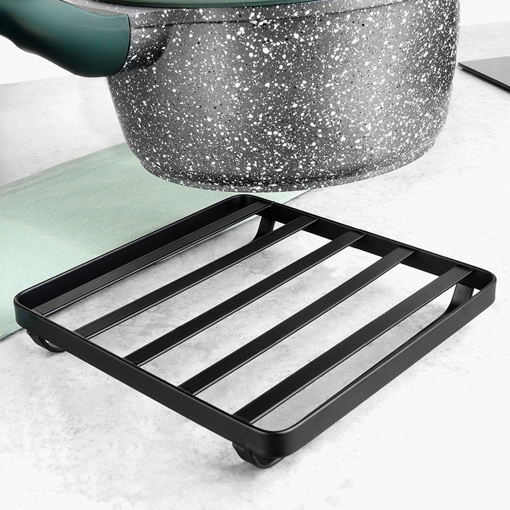 Black metal pot stand MISTY 18x18 cm