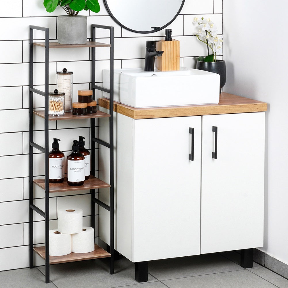 Black metal shelf 29.5x23.5x106.5 cm