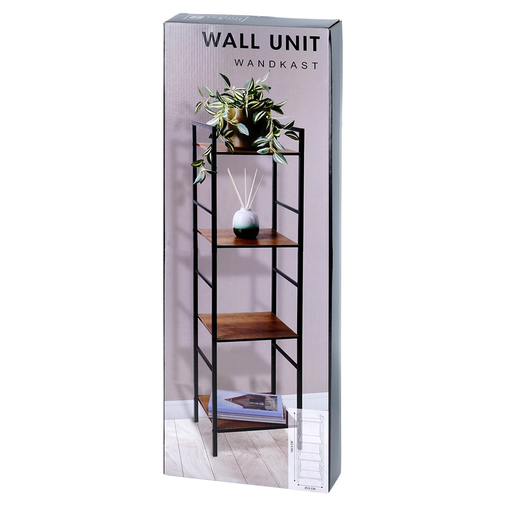 Black metal shelf 29.5x23.5x106.5 cm