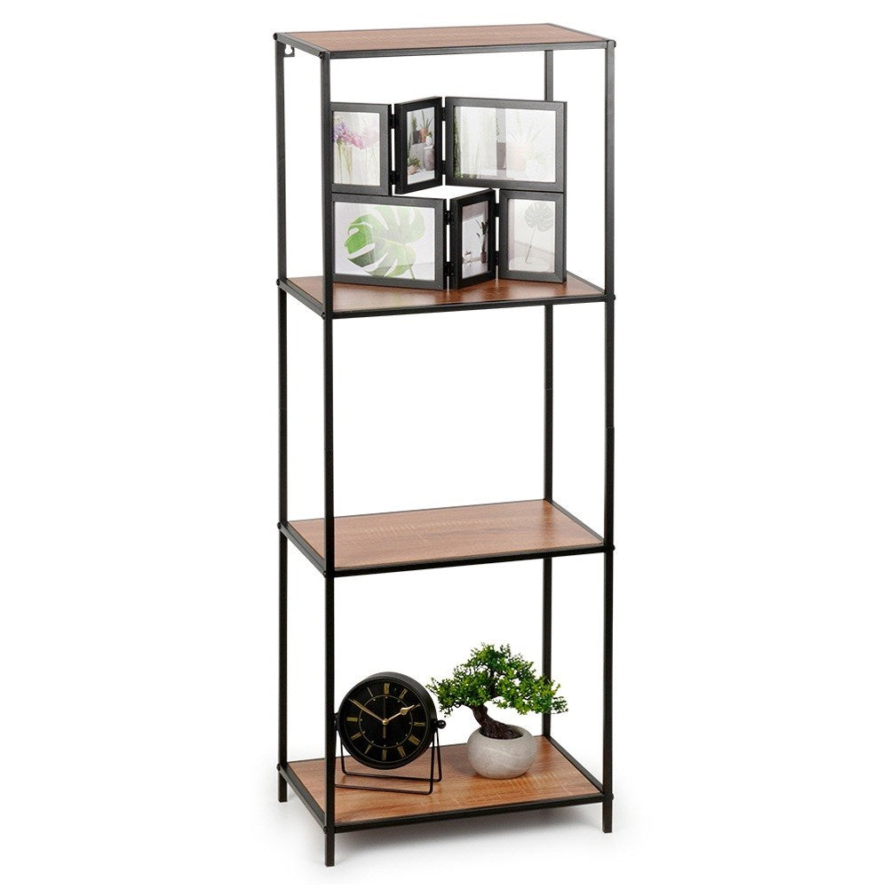 Black metal shelf 46x30x130 cm