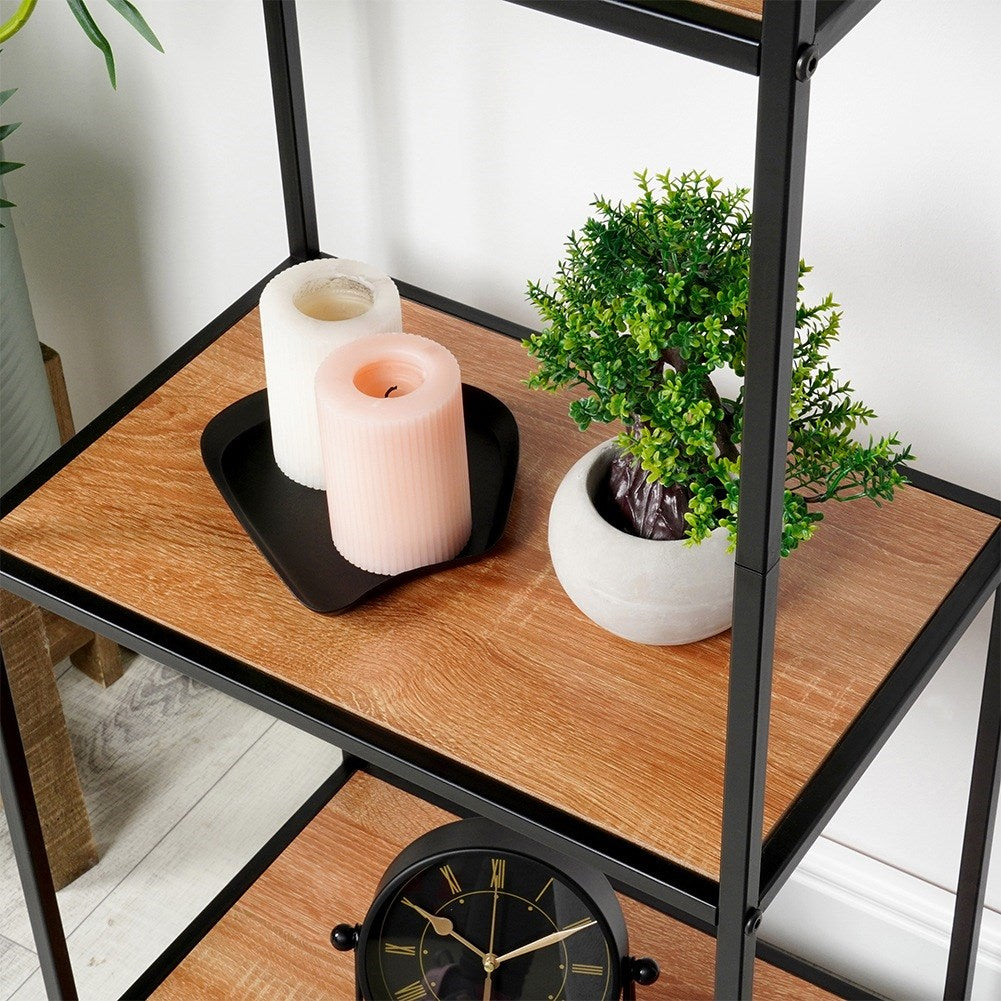 Black metal shelf 46x30x130 cm