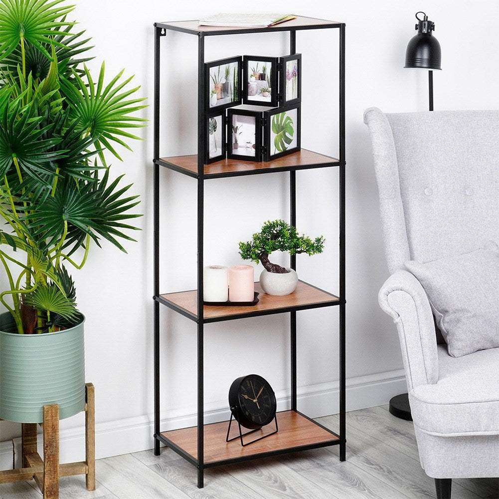 Black metal shelf 46x30x130 cm