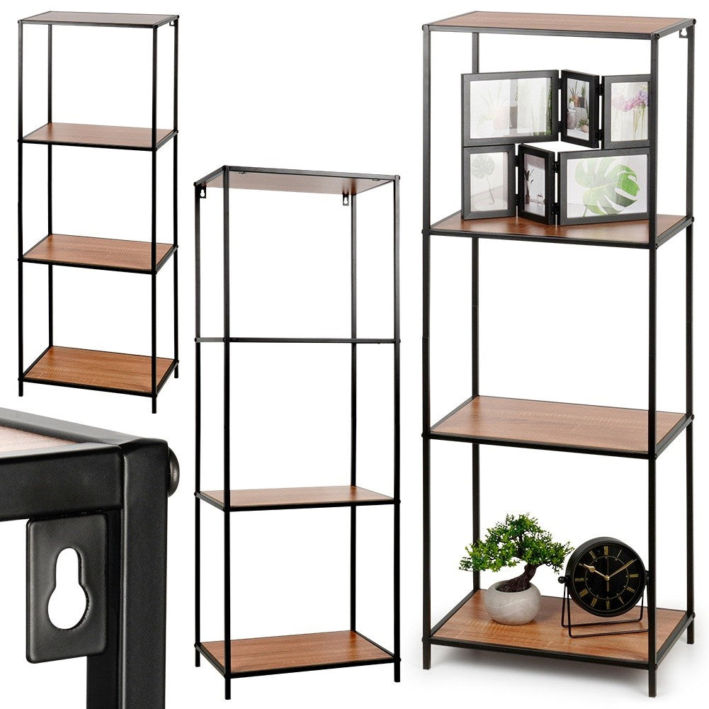 Black metal shelf 46x30x130 cm