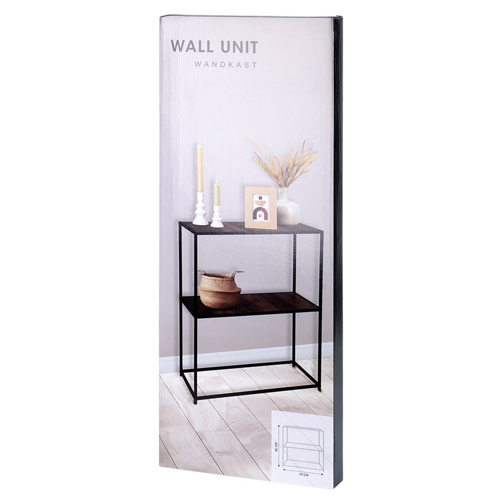Black metal shelf 70x30.5x85 cm