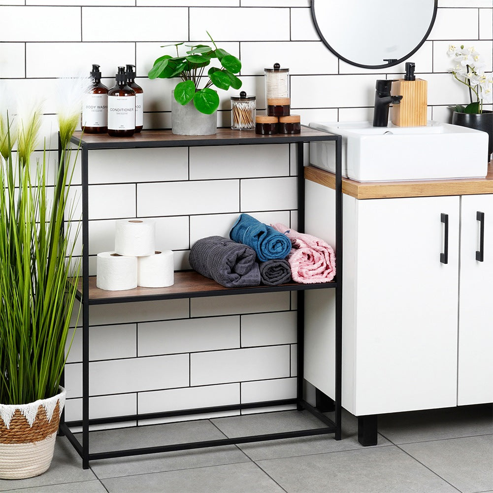 Black metal shelf 70x30.5x85 cm