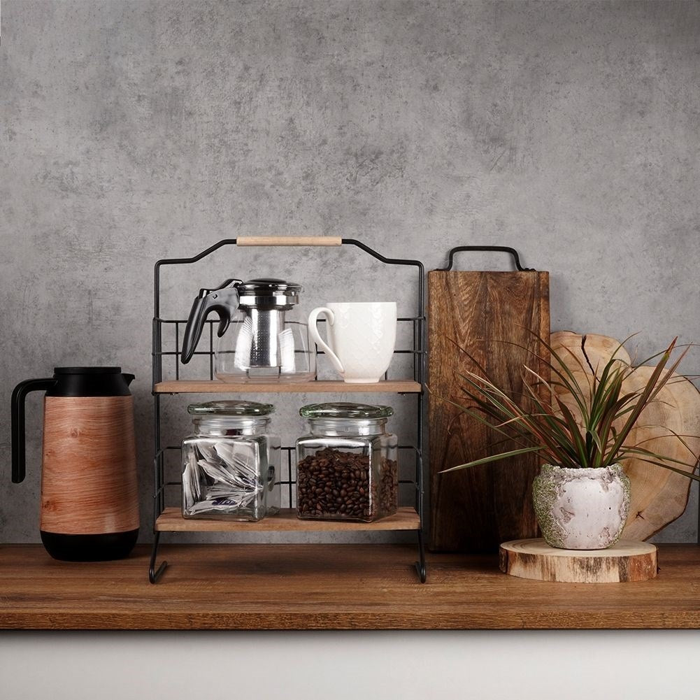 Black metal shelf: robust, wall mount or worktop