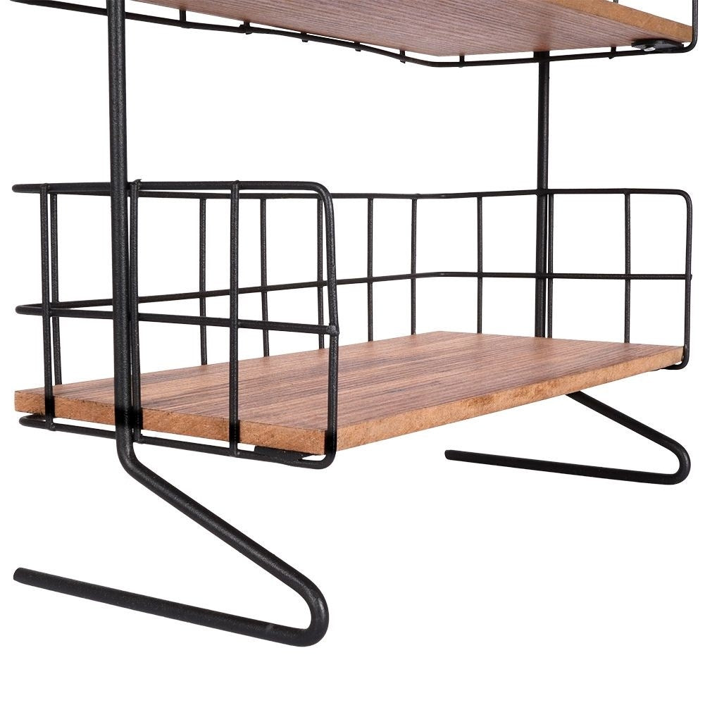 Black metal shelf: robust, wall mount or worktop