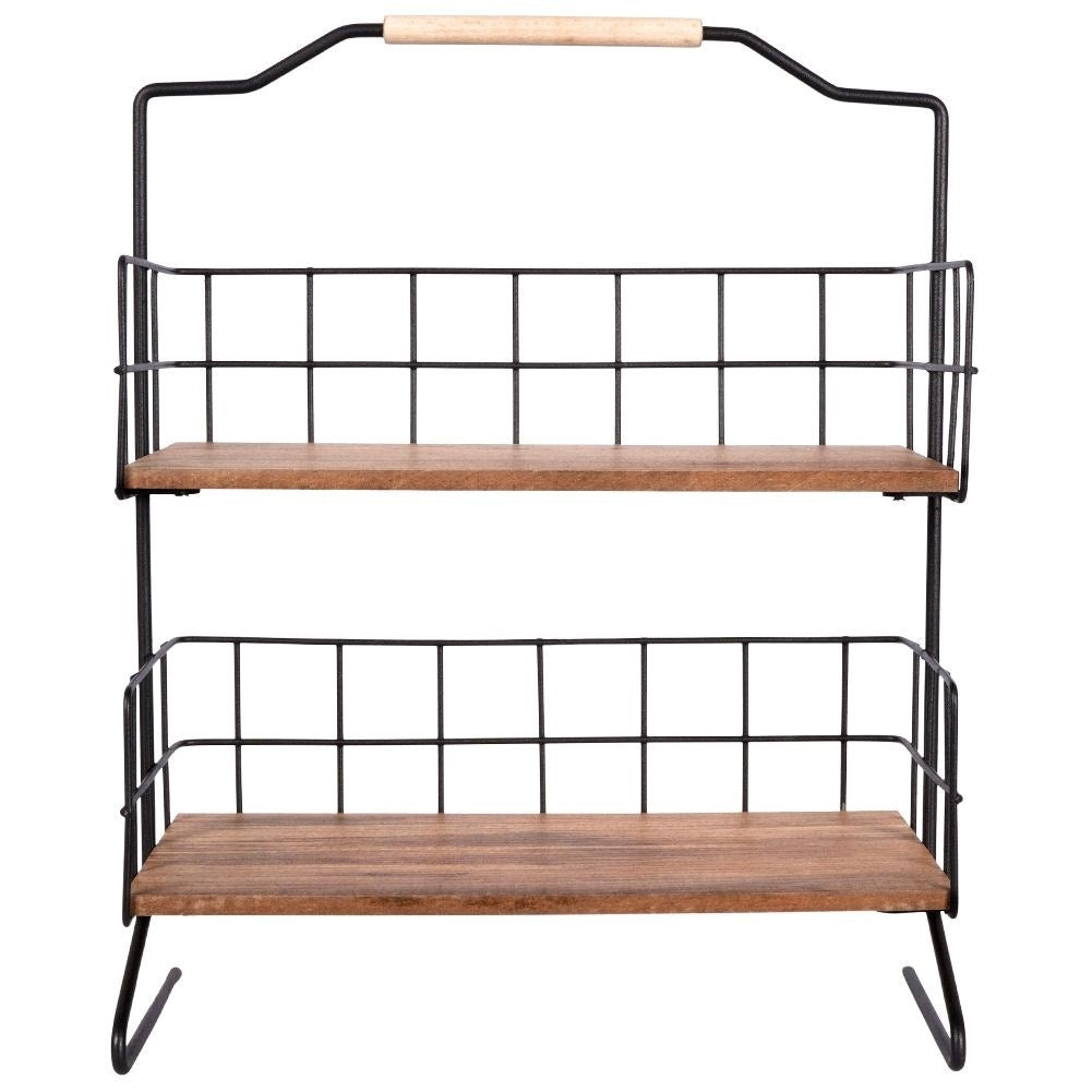 Black metal shelf: robust, wall mount or worktop