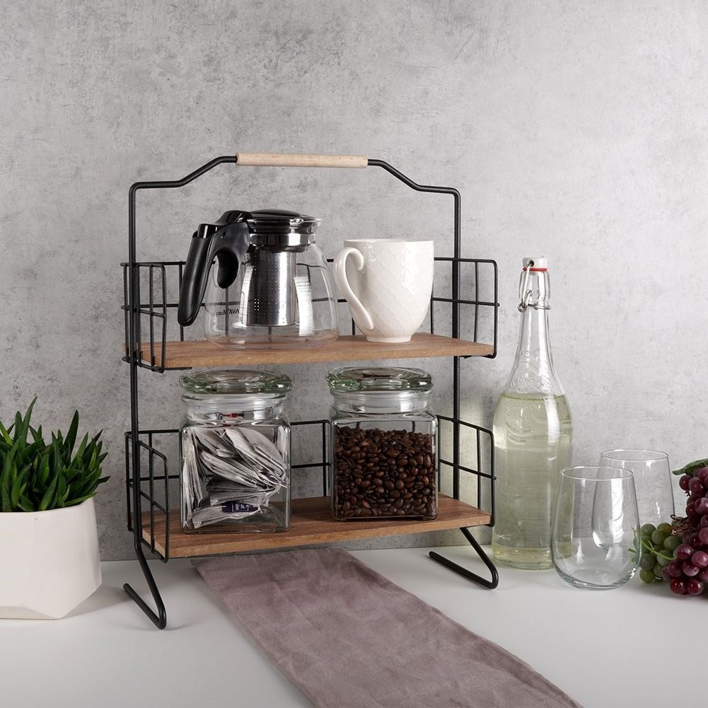 Black metal shelf: robust, wall mount or worktop