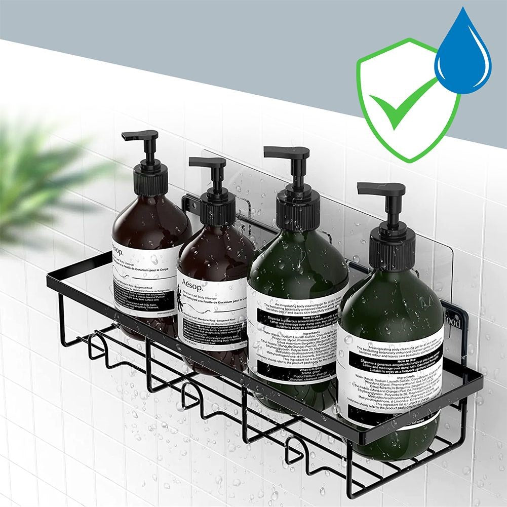 Black metal shower shelf 4 pcs.