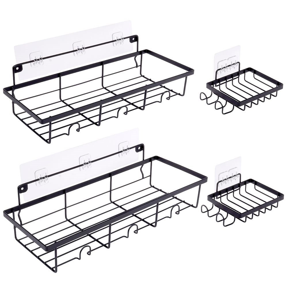 Black metal shower shelf 4 pcs.