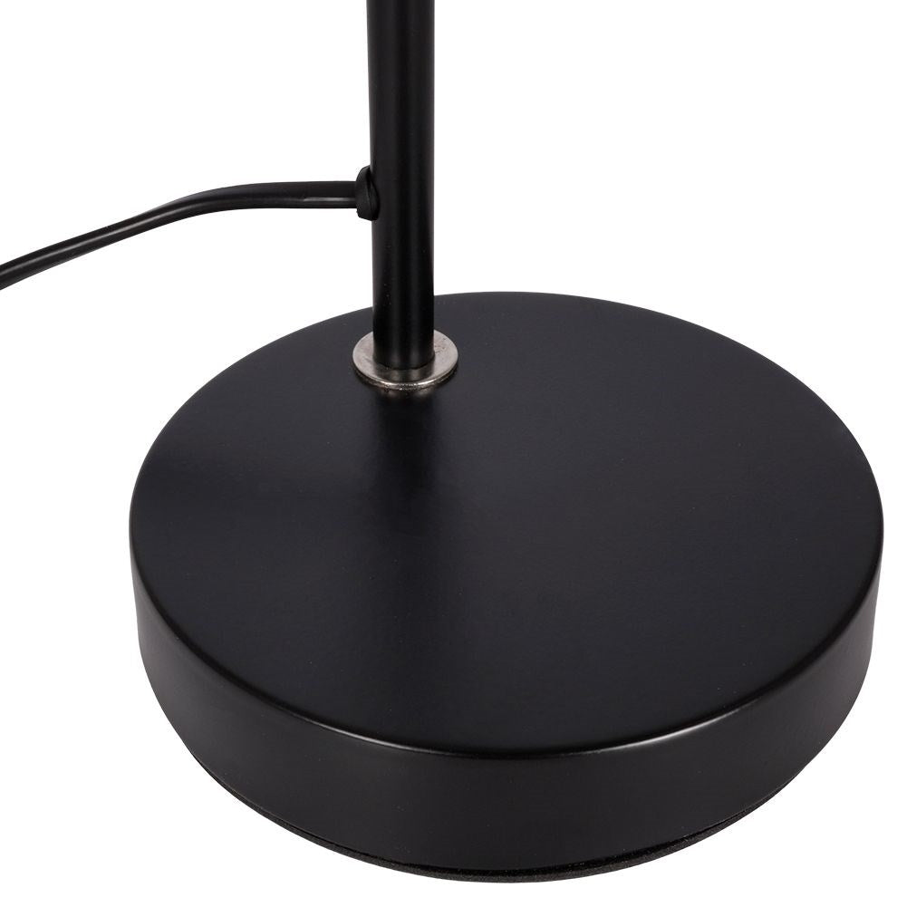 Black metal table lamp with adjustable white lampshade