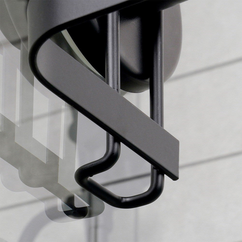 Black metal towel rack with suction cups 60x8.5x11 cm