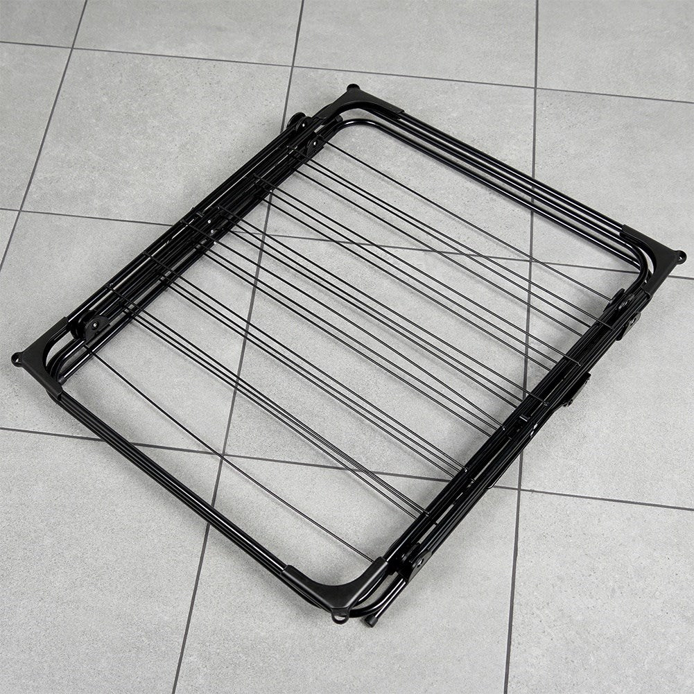 Black metal vertical laundry rack 61x58x136 cm