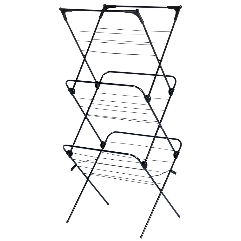 Black metal vertical laundry rack 61x58x136 cm