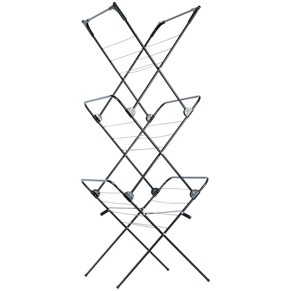 Black metal vertical laundry rack 61x58x136 cm
