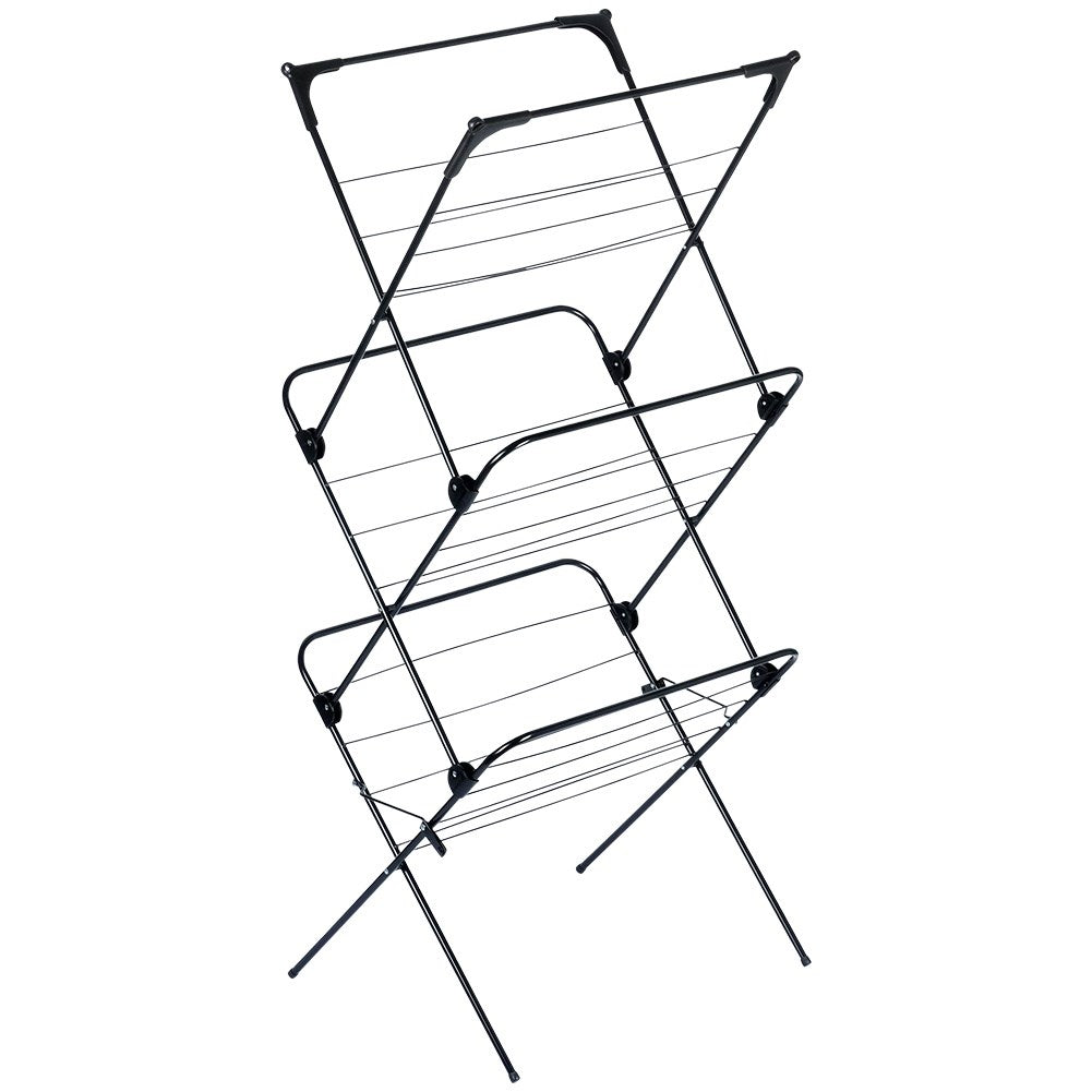 Black metal vertical laundry rack 61x58x136 cm